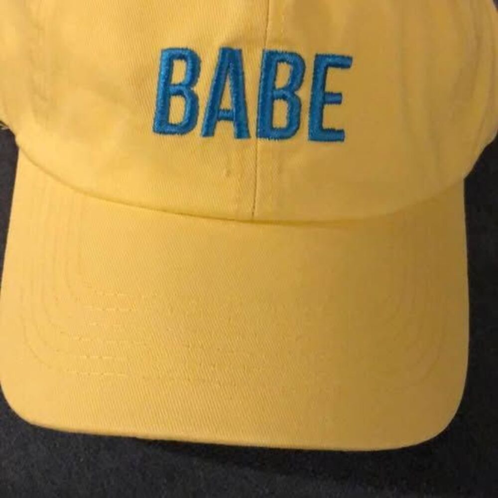 NEW! BABE Wine Yellow baseball Cap Hat w/ Adjustable Strap